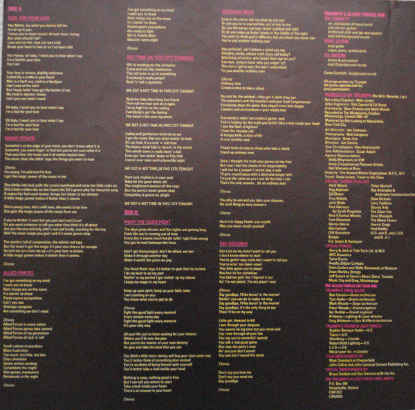 Triumph – Allied Forces LP vinyl record, image 6 of 6
