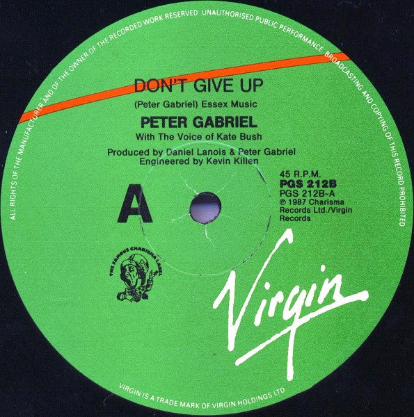 Peter Gabriel, Kate Bush – Don't Give Up 12" vinyl record, image 3 of 4