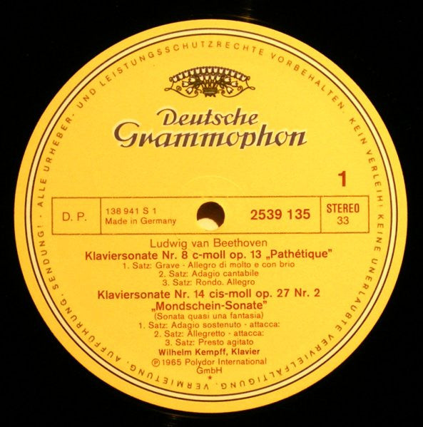 Ludwig van Beethoven, Wilhelm Kempff – Die Beliebtesten Sonaten (The Best-Loved Sonatas) (2xLP) LP vinyl record, image 3 of 4