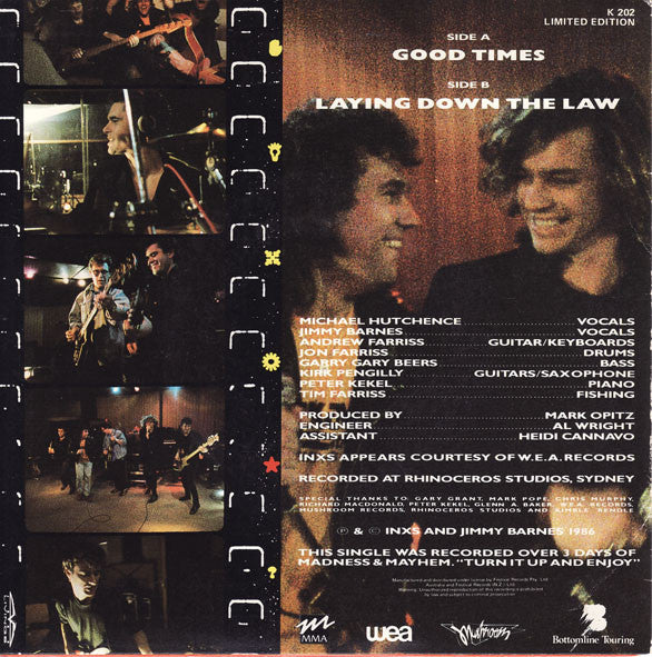 INXS, Jimmy Barnes – Good Times 7" vinyl record, image 2 of 4