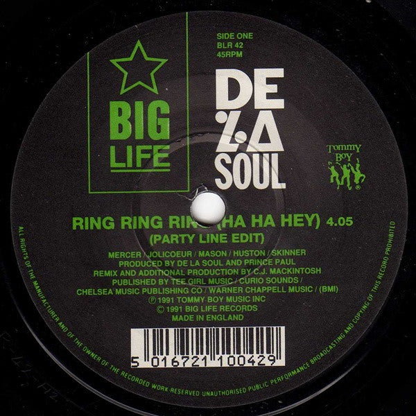 De La Soul – Ring Ring Ring (Ha Ha Hey) 7" vinyl record, image 3 of 4