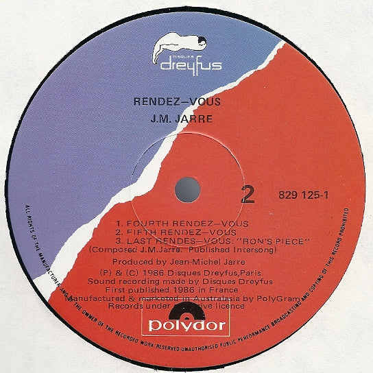 Jean-Michel Jarre – Rendez-Vous LP vinyl record, image 4 of 4