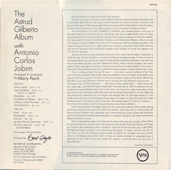 Astrud Gilberto – The Astrud Gilberto Album LP vinyl record, image 2 of 6