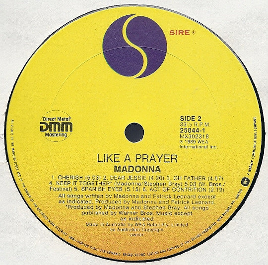 Madonna – Like A Prayer LP vinyl record, image 6 of 9