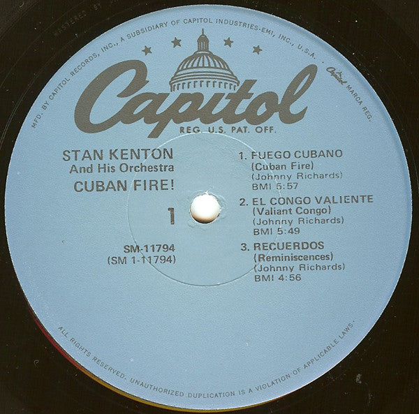Stan Kenton – Cuban Fire! LP vinyl record, image 3 of 4