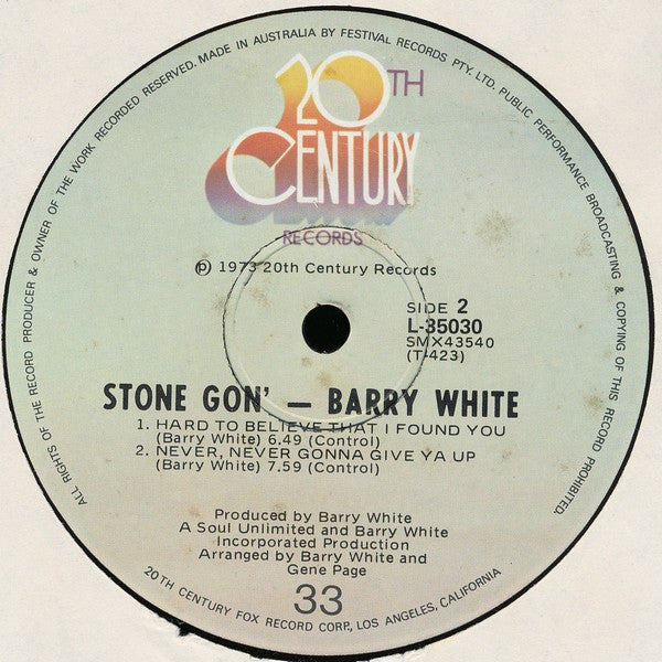 Barry White – Stone Gon' LP vinyl record, image 4 of 4