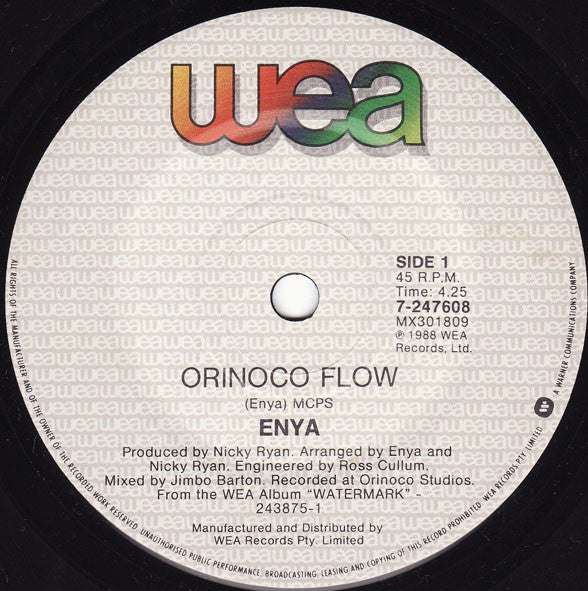 Enya – Orinoco Flow 7" vinyl record, image 1 of 4
