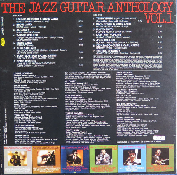Various – The Jazz Guitar Anthology Vol. 1 LP vinyl record, image 2 of 6