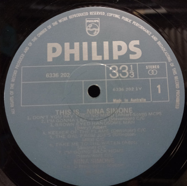 Nina Simone – This Is... LP vinyl record, image 4 of 4