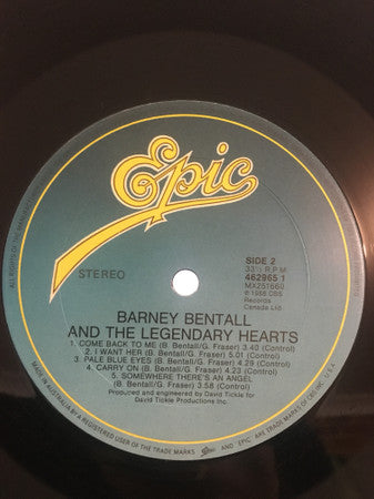 Barney Bentall And The Legendary Hearts – Barney Bentall And The Legendary Hearts LP vinyl record, image 4 of 6
