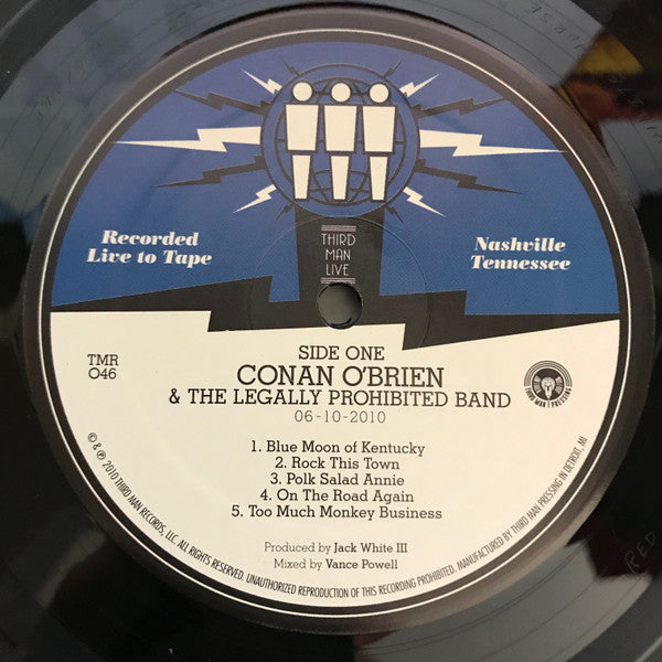 Conan O'Brien, The Legally Prohibited Band – Live At Third Man LP vinyl record, image 3 of 4