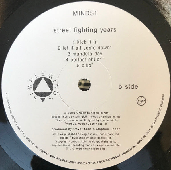 Simple Minds – Street Fighting Years LP vinyl record, image 6 of 6