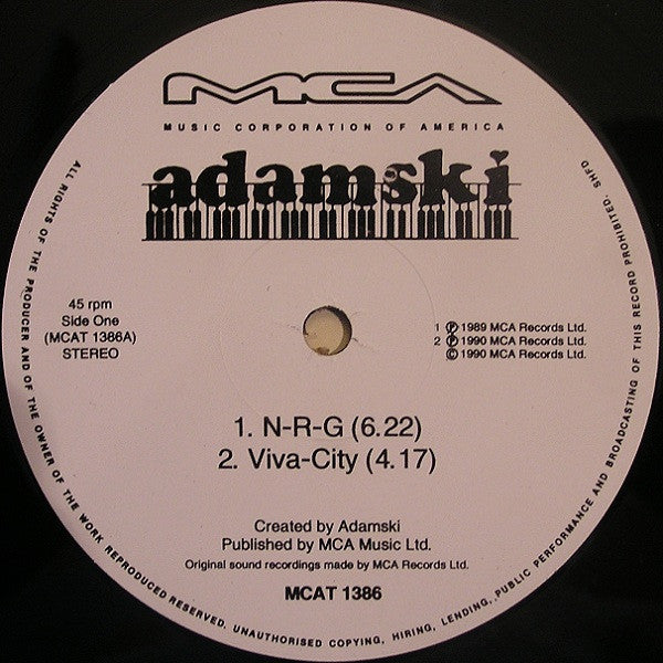 Adamski – N-R-G 12" vinyl record, image 3 of 4