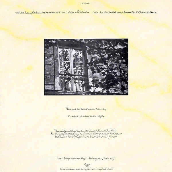 David Sylvian – Brilliant Trees LP vinyl record, image 2 of 7
