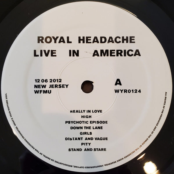 Royal Headache – Live In America LP vinyl record, image 3 of 5