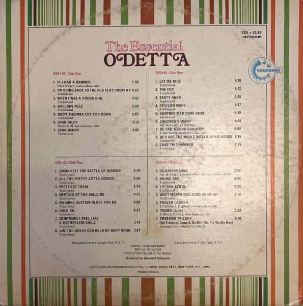 Odetta – The Essential Odetta (2xLP) LP vinyl record, image 2 of 8