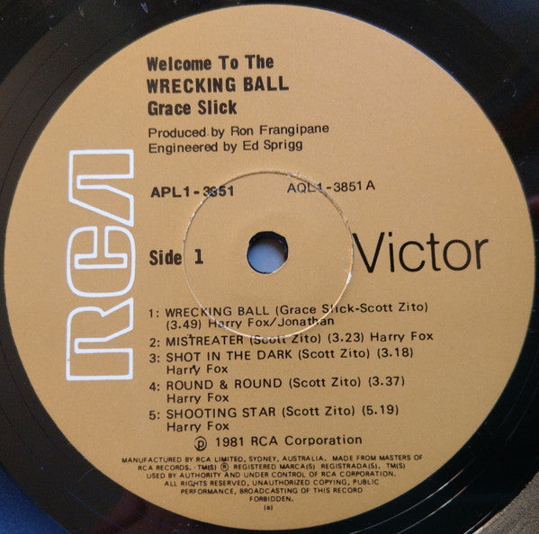 Grace Slick – Welcome To The Wrecking Ball! LP vinyl record, image 5 of 6