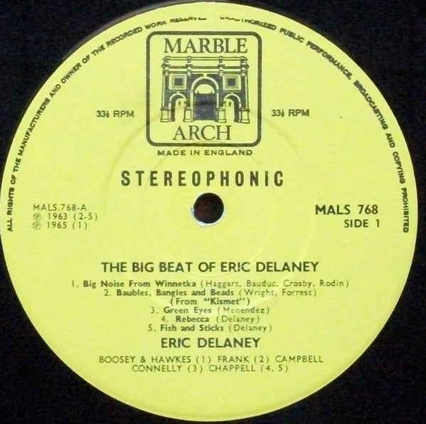 Eric Delaney – The Big Beat Of Eric Delaney LP vinyl record, image 3 of 4