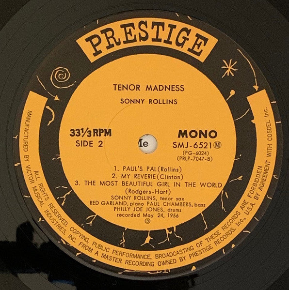 Sonny Rollins Quartet – Tenor Madness LP vinyl record, image 4 of 5