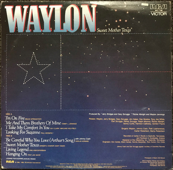 Waylon Jennings – Sweet Mother Texas LP vinyl record, image 3 of 5