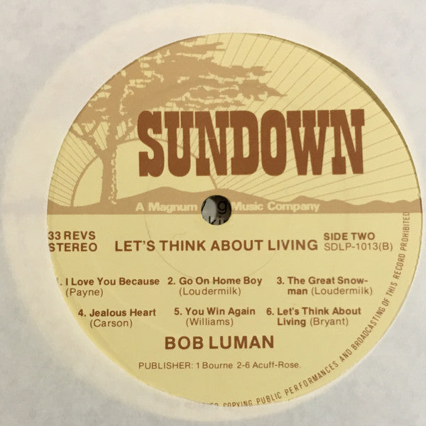 Bob Luman – Let's Think About Living LP vinyl record, image 5 of 5