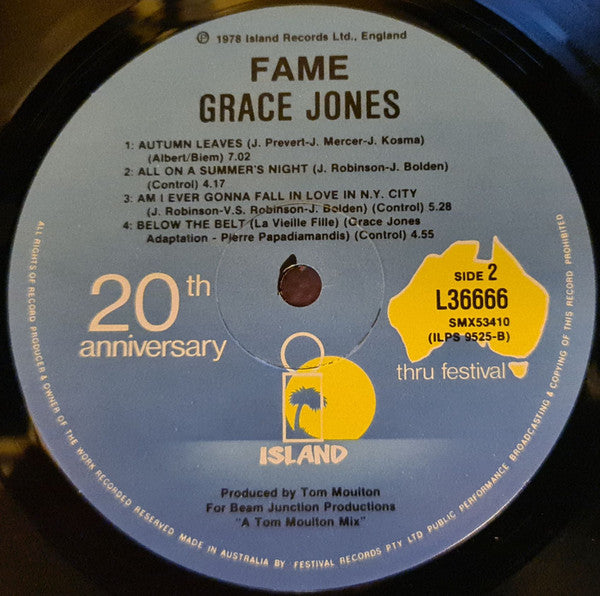 Grace Jones – Fame LP vinyl record, image 5 of 5