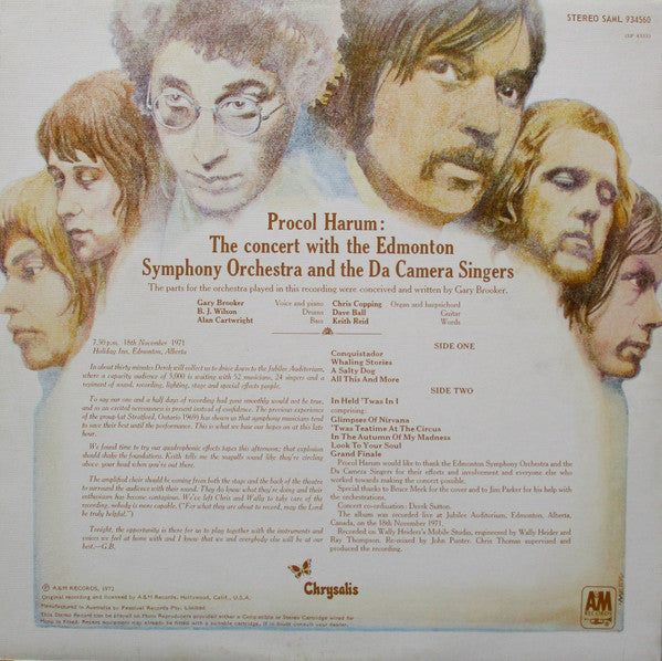 Procol Harum, Edmonton Symphony Orchestra – Live LP vinyl record, image 2 of 3