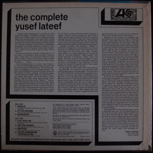 Yusef Lateef – The Complete Yusef Lateef LP vinyl record, image 2 of 4