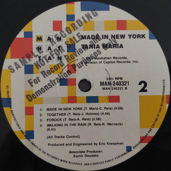 Tania Maria – Made In New York LP vinyl record, image 5 of 5