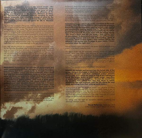 Killing Joke – Absolute Dissent (2xLP) LP vinyl record, image 3 of 10