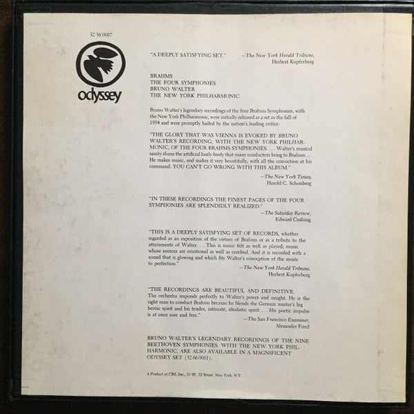 Johannes Brahms, Bruno Walter, New York Philharmonic – The Four Symphonies LP vinyl record, image 10 of 10