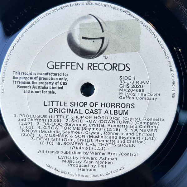Howard Ashman, Alan Menken – Little Shop Of Horrors - Original Cast Album LP vinyl record, image 3 of 4
