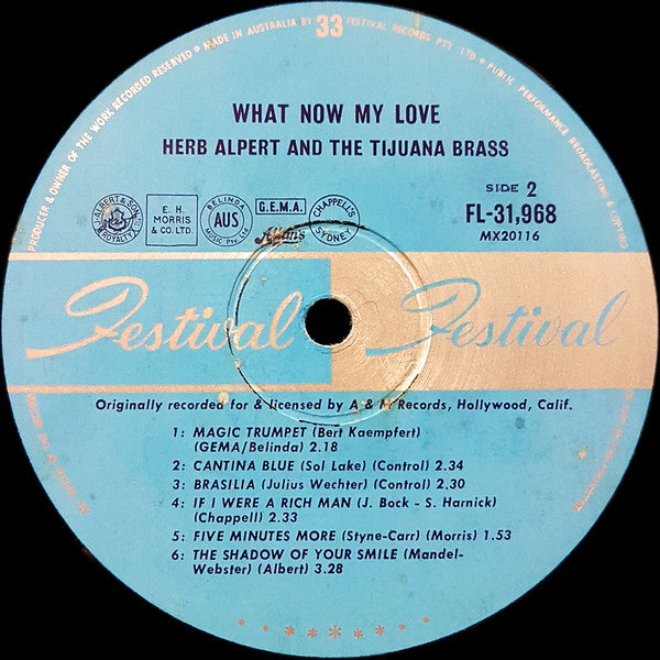 Herb Alpert & The Tijuana Brass – What Now My Love LP vinyl record, image 4 of 4