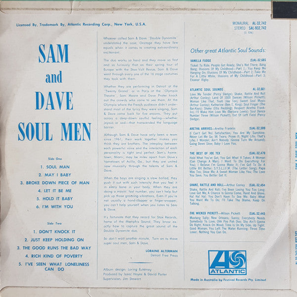Sam & Dave – Soul Men LP vinyl record, image 2 of 4