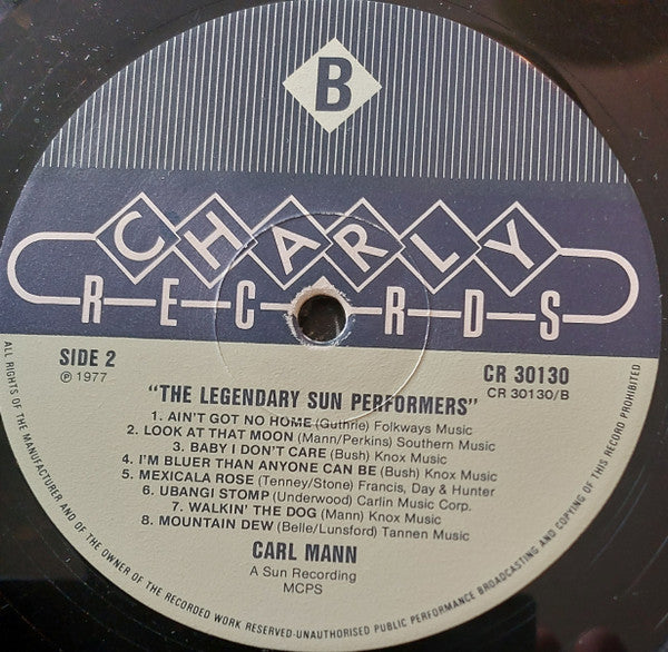 Carl Mann – The Legendary Sun Performers LP vinyl record, image 4 of 4