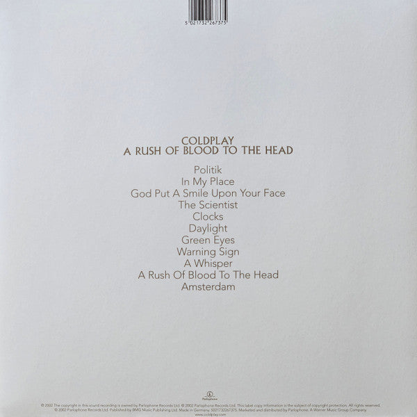 Coldplay – A Rush Of Blood To The Head LP vinyl record, image 2 of 10
