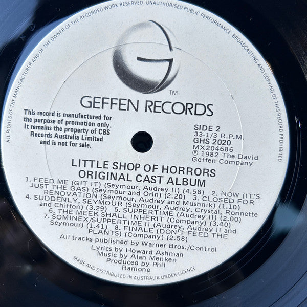 Howard Ashman, Alan Menken – Little Shop Of Horrors - Original Cast Album LP vinyl record, image 4 of 4