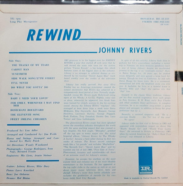 Johnny Rivers – Rewind LP vinyl record, image 2 of 3