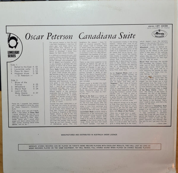 Oscar Peterson – Canadiana Suite LP vinyl record, image 2 of 5