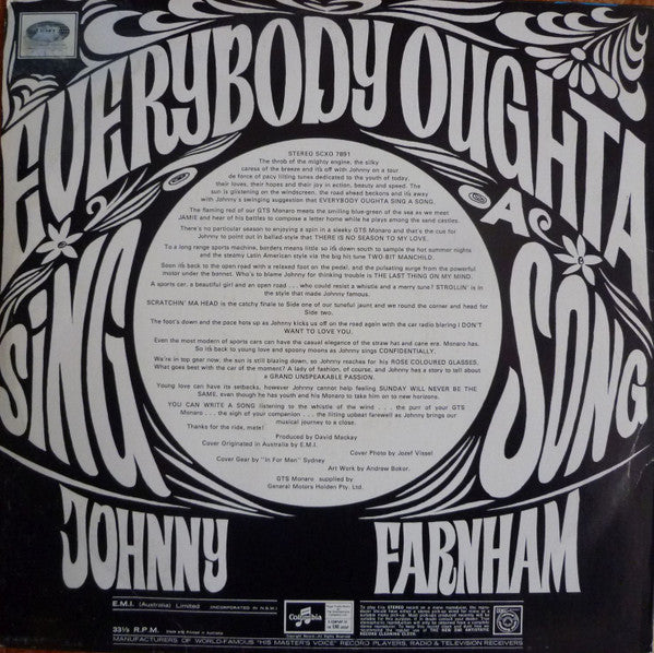 John Farnham – Everybody Oughta Sing A Song LP vinyl record, image 2 of 6