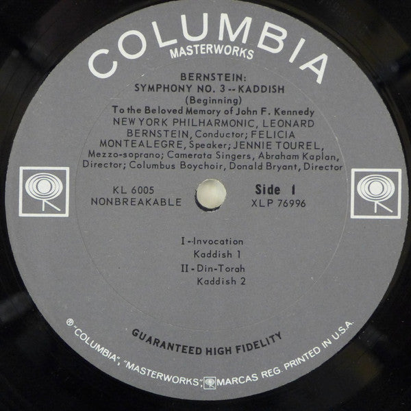 Leonard Bernstein, New York Philharmonic – Symphony No. 3 Kaddish (First Recording) LP vinyl record, image 3 of 6