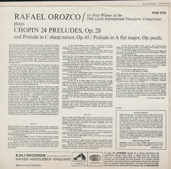Rafael Orozco, Frédéric Chopin – 24 Preludes, Op. 28 LP vinyl record, image 2 of 4