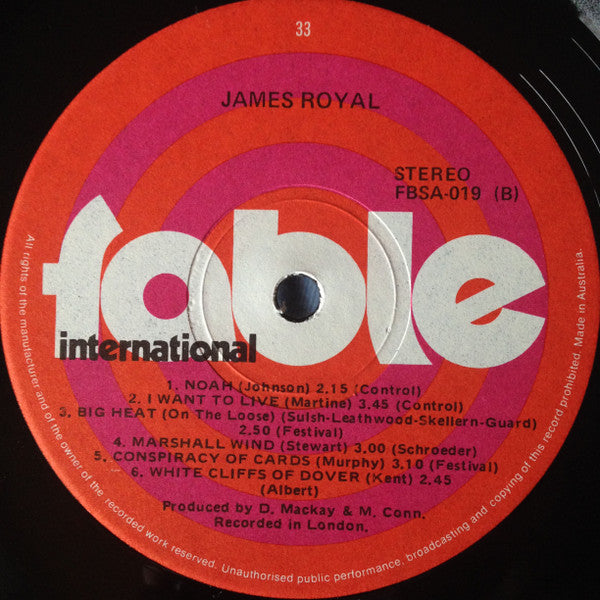 James Royal – James Royal LP vinyl record, image 5 of 5