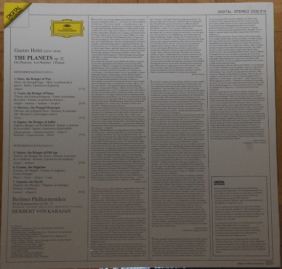 Gustav Holst, Berliner Philharmoniker, Herbert von Karajan – The Planets LP vinyl record, image 2 of 4