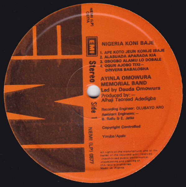 Alhaji Ayinla Omowura Memorial Band – Nigeria Koni Baje LP vinyl record, image 5 of 6