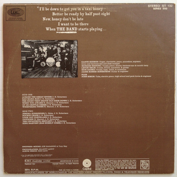The Band – The Band LP vinyl record, image 2 of 4