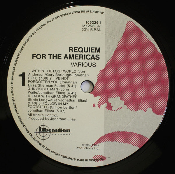 Jonathan Elias – Requiem For The Americas - Songs From The Lost World LP vinyl record, image 3 of 6