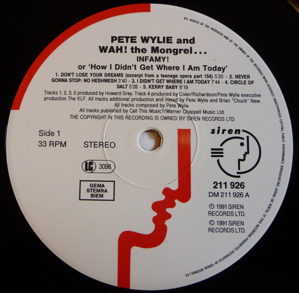 Pete Wylie & Wah! The Mongrel – Infamy! Or How I Didn't Get Where I Am Today LP vinyl record, image 3 of 8