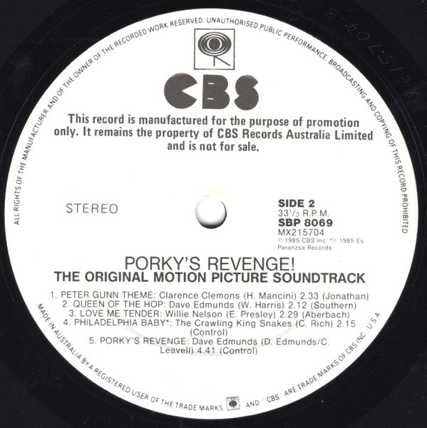 Various – Porky's Revenge! LP vinyl record, image 4 of 5