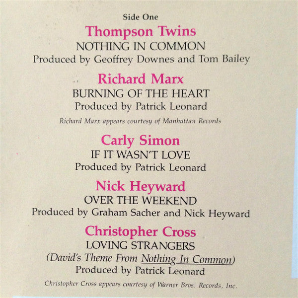 Various – Nothing In Common - Original Soundtrack LP vinyl record, image 3 of 6